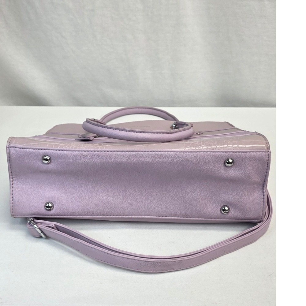 Pink & Cosmo Lavender Purple Paneled Satchel Handbag Crossbody Bag - Picture 9 of 16